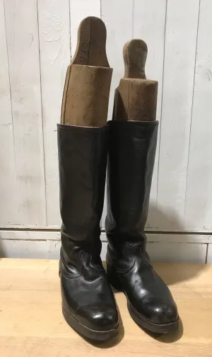 Vintage European Leather Riding Boots  with Lasts #4177