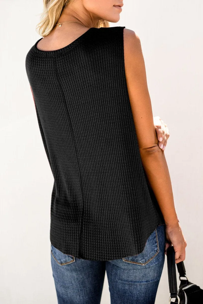 Waffle Crewneck Tank Top