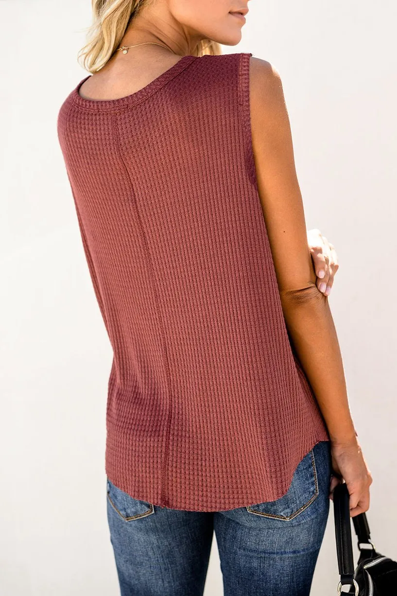 Waffle Crewneck Tank Top