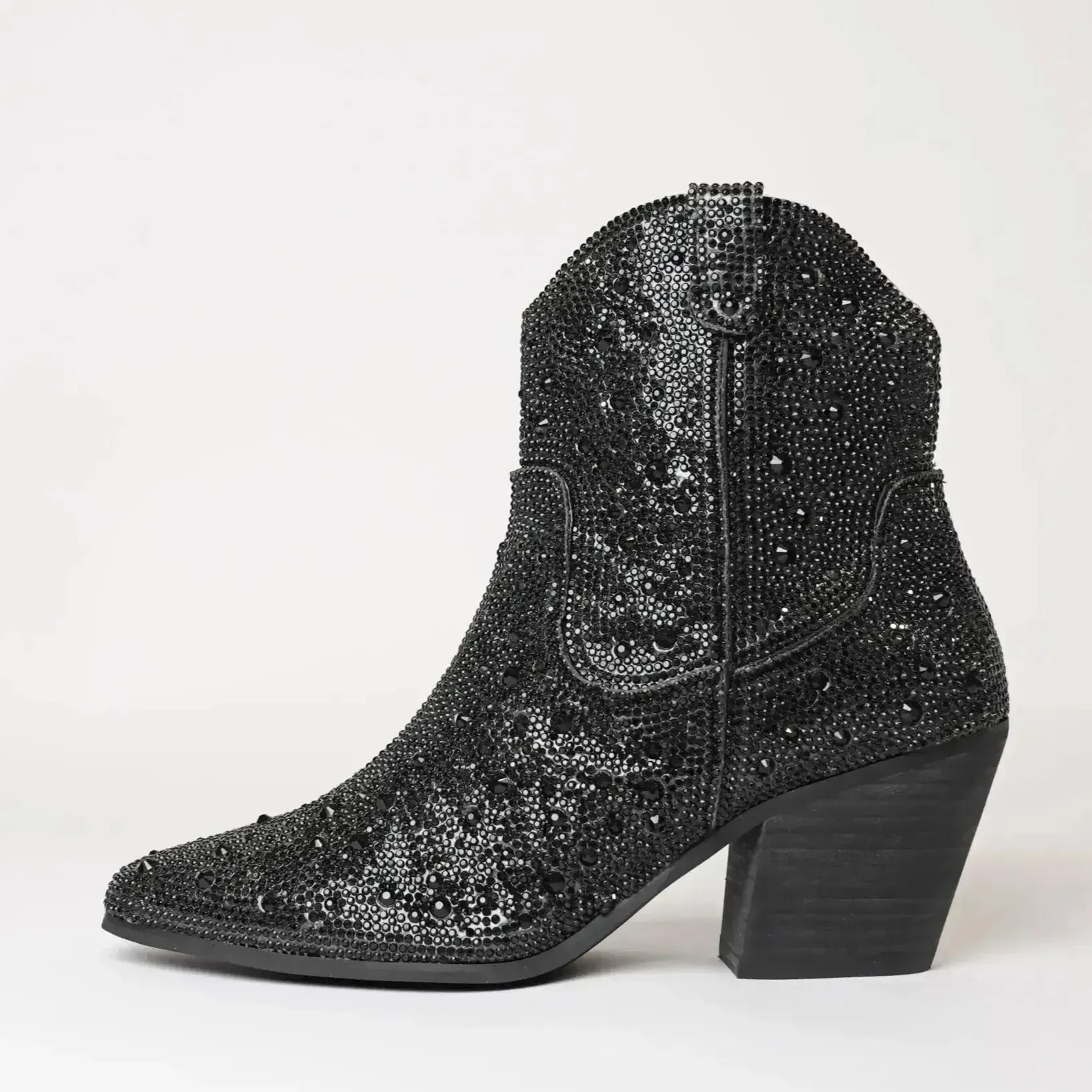 Wagon Black Jewels Leather Boots