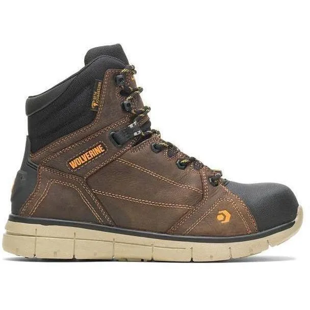 Wolverine Men's Rigger EPX  6" Safety Toe WP Wedge Work Boot Brown - W10797