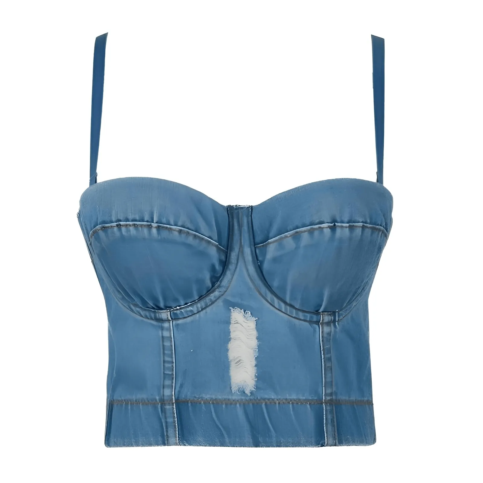 Women's Denim Bustier Crop Tops - 13 Styles!