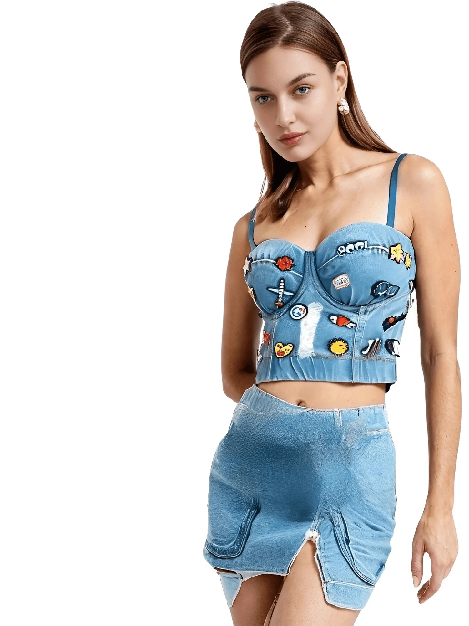 Women's Denim Bustier Crop Tops - 13 Styles!