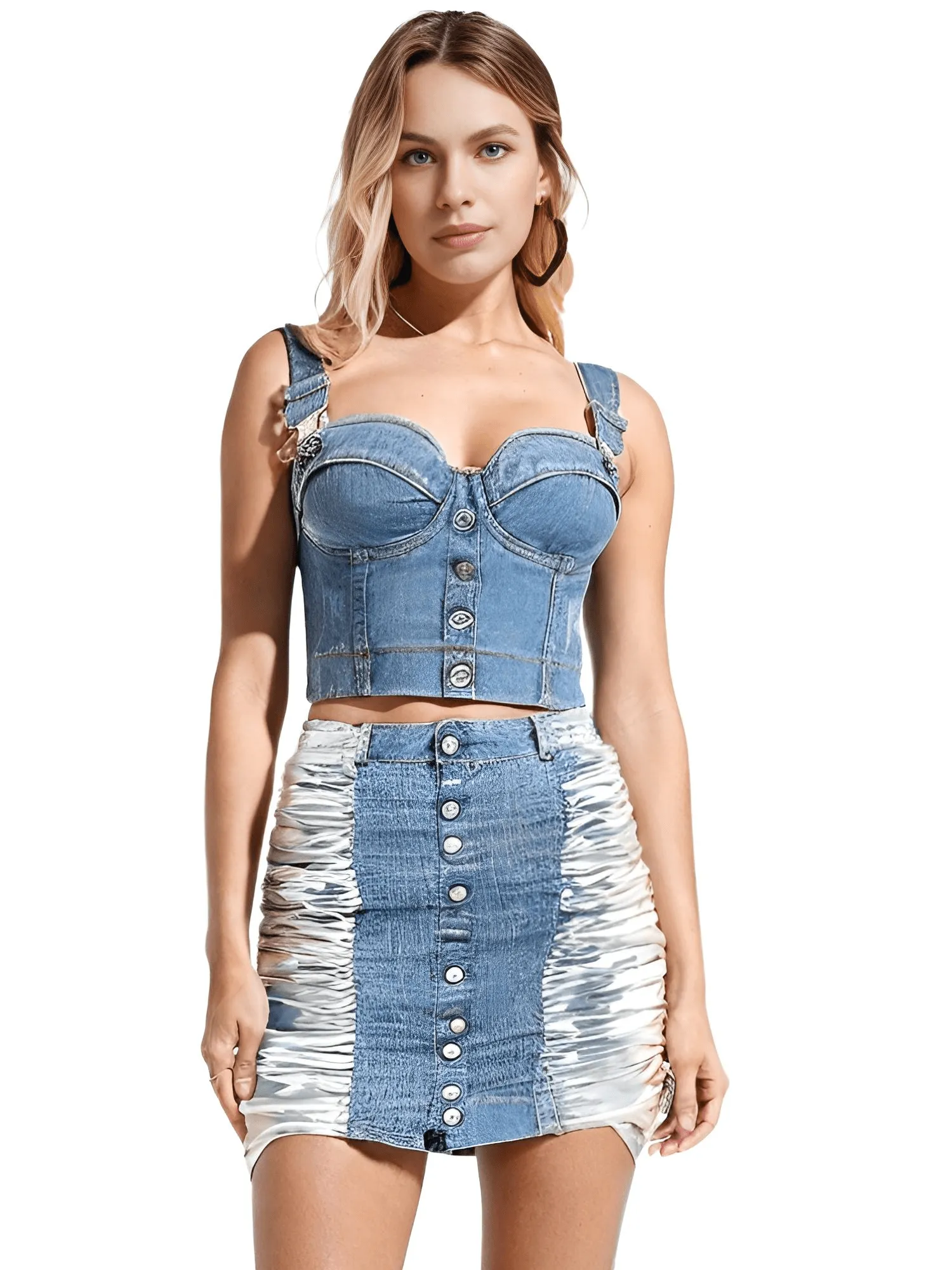 Women's Denim Bustier Crop Tops - 13 Styles!