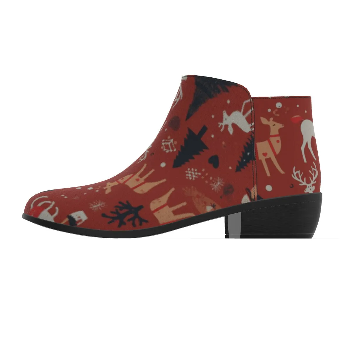 Women's Fashion Boots, Christmas, print, and red and white