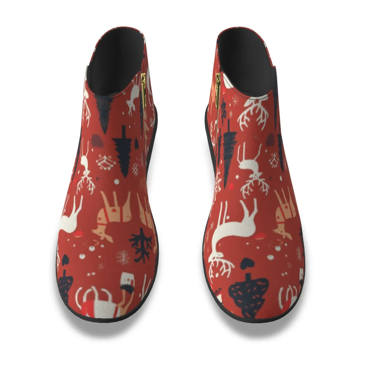 Women's Fashion Boots, Christmas, print, and red and white