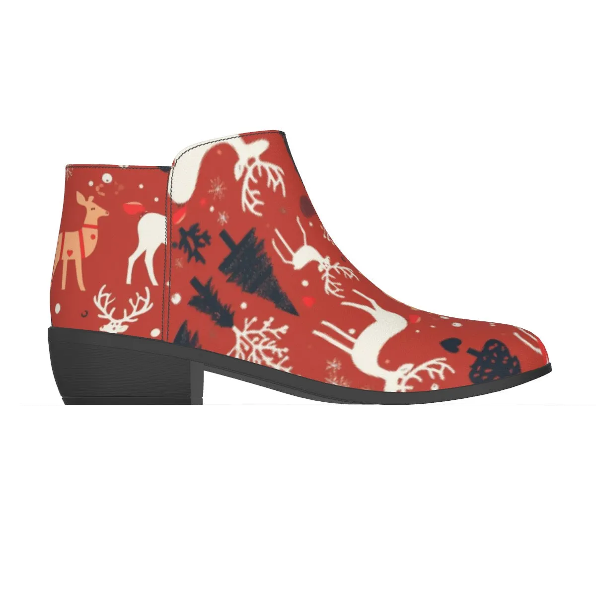 Women's Fashion Boots, Christmas, print, and red and white