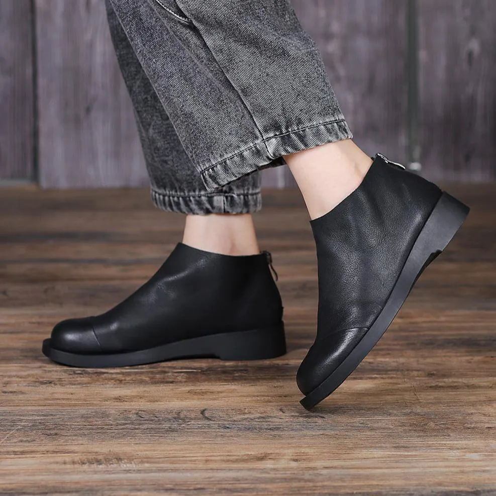 Womens Genuine Leather Handmade Ankle Boots