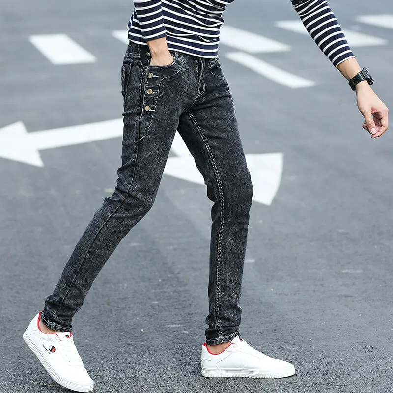 Younger-Looking Fashionable Men's Jeans Comfy Skinny Pencil Pants