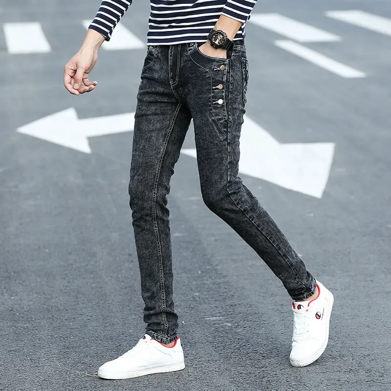 Younger-Looking Fashionable Men's Jeans Comfy Skinny Pencil Pants